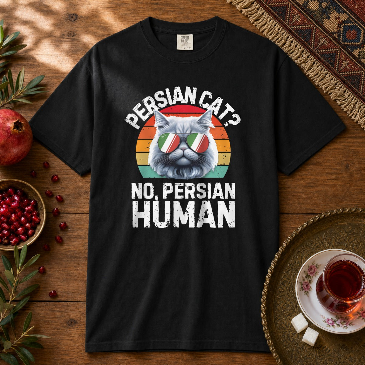 Persian Cat Human Premium Tee - Black