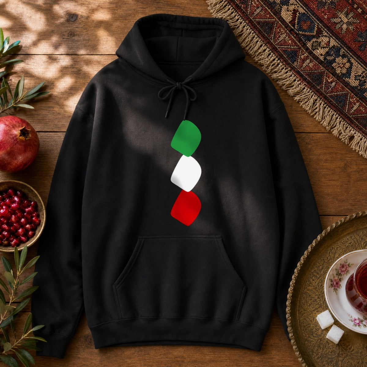 3 Noqte Iran Flag Hoodie - Black