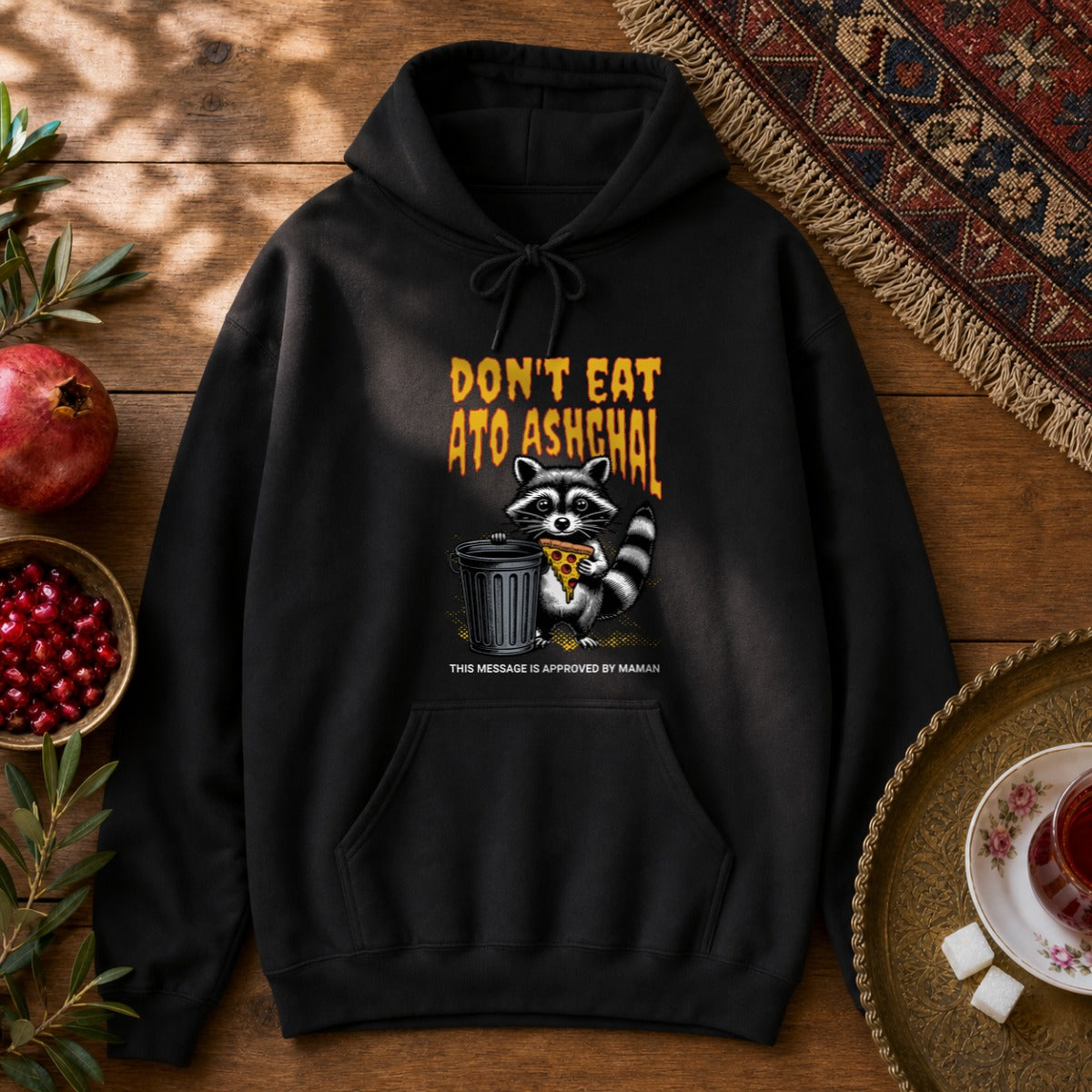 Don't Eat Ato Ashghal Hoodie - Black