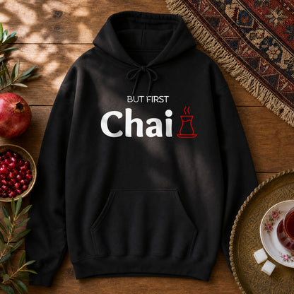 But First Chai Hoodie - Black