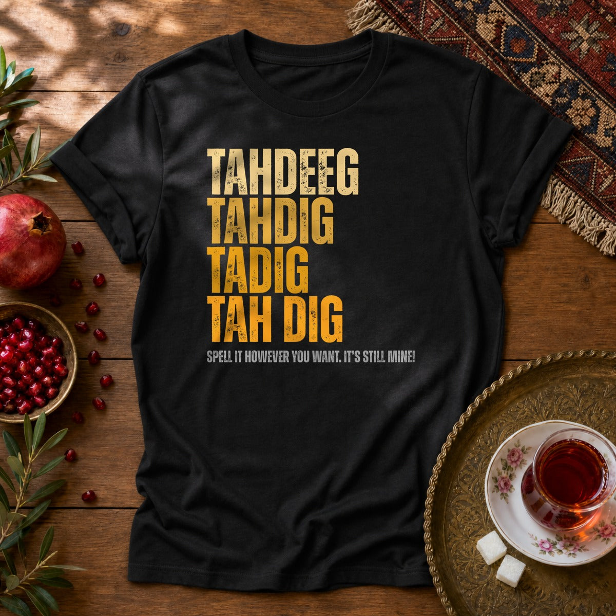 Spelling Tahdeeg Unisex T-Shirt - Black