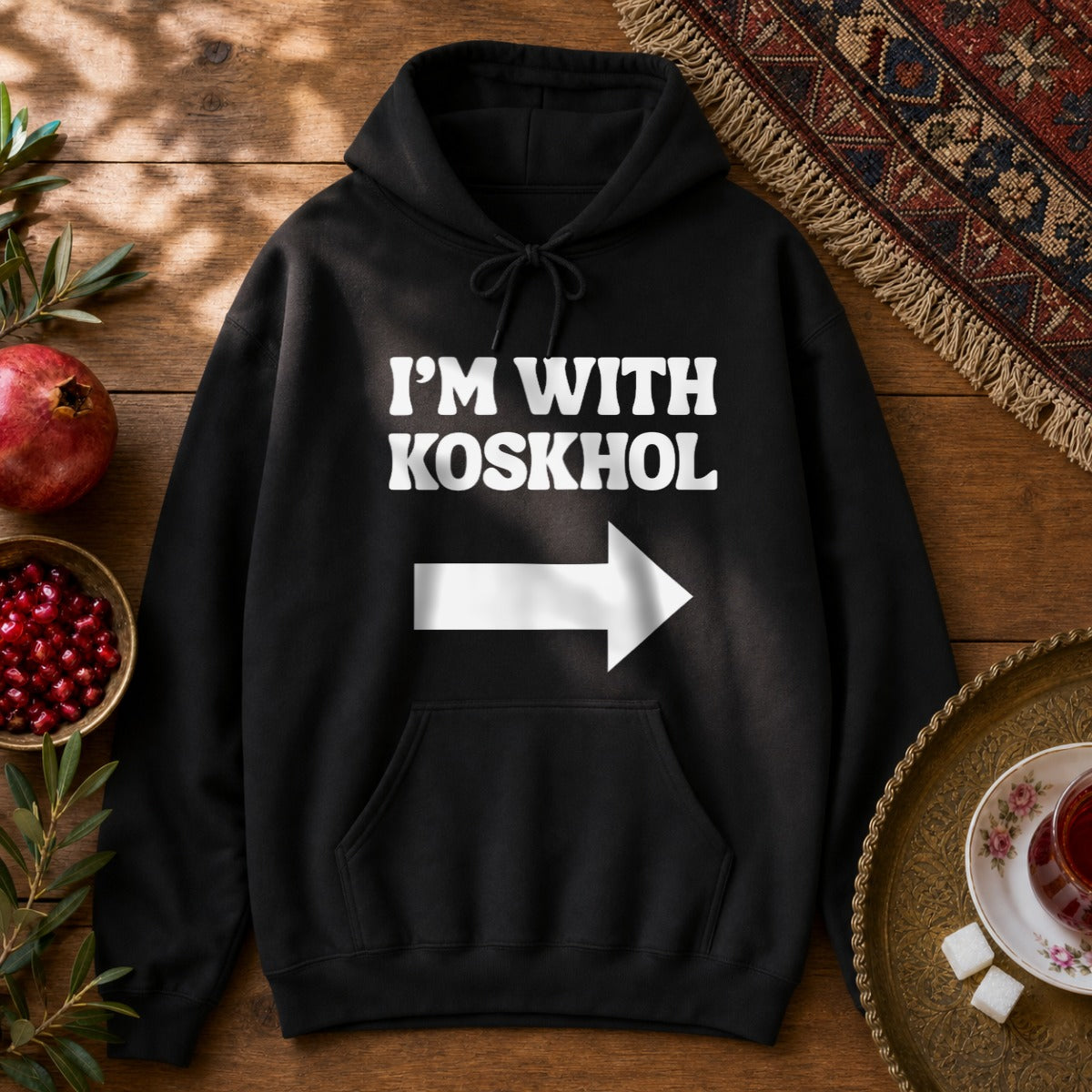 I'm with Koskhol - Left Hoodie - Black