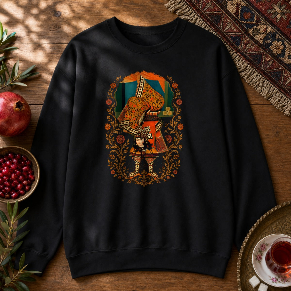 Balancing, Qajar Style Sweatshirt - Black