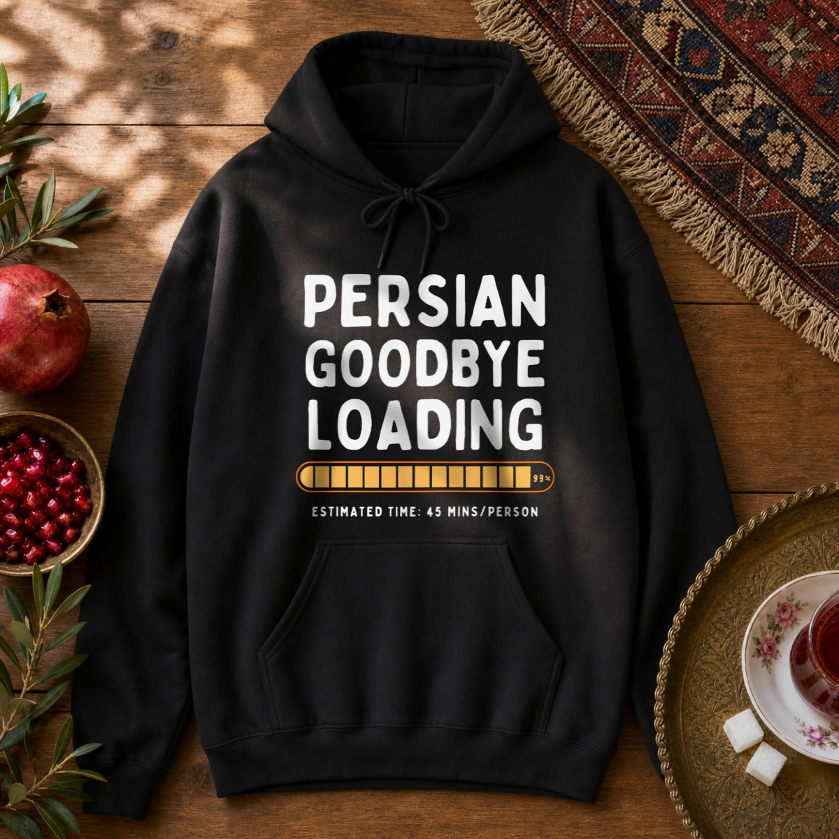 Persian Goodbye Loading Hoodie - Black