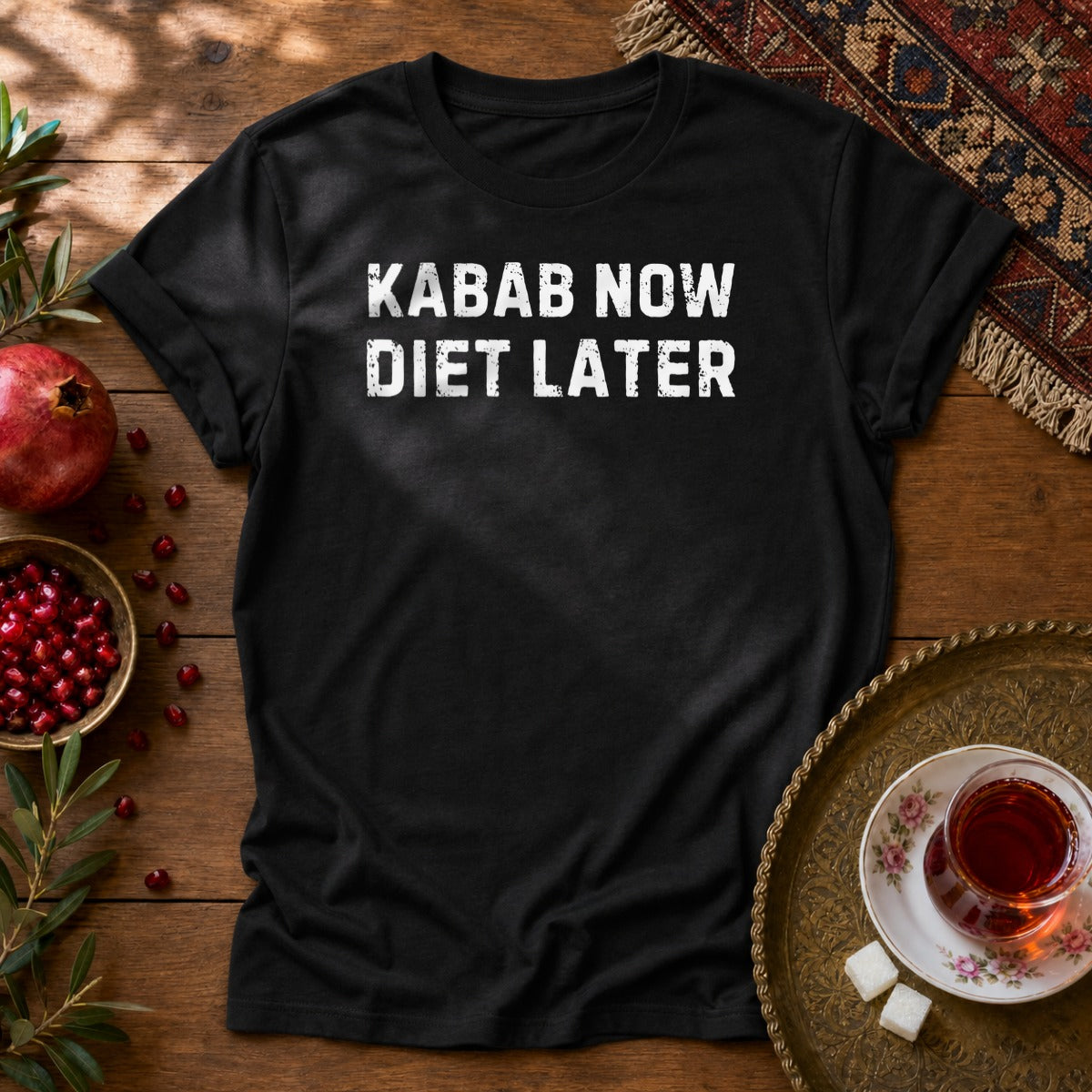 Kabab Now, Diet Later Unisex T-Shirt - Black