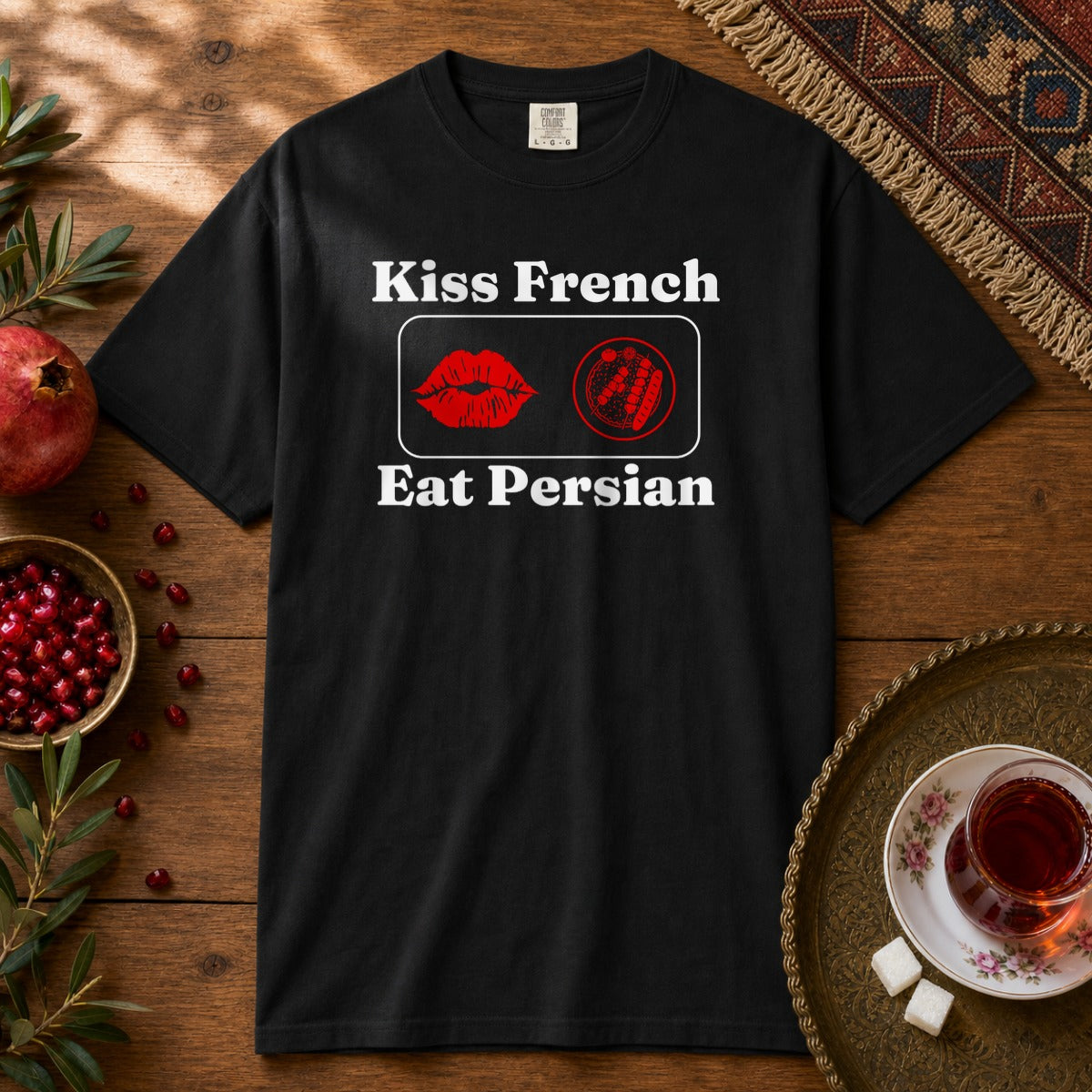 Kiss French Eat Persian Nowruz Premium Tee - Black