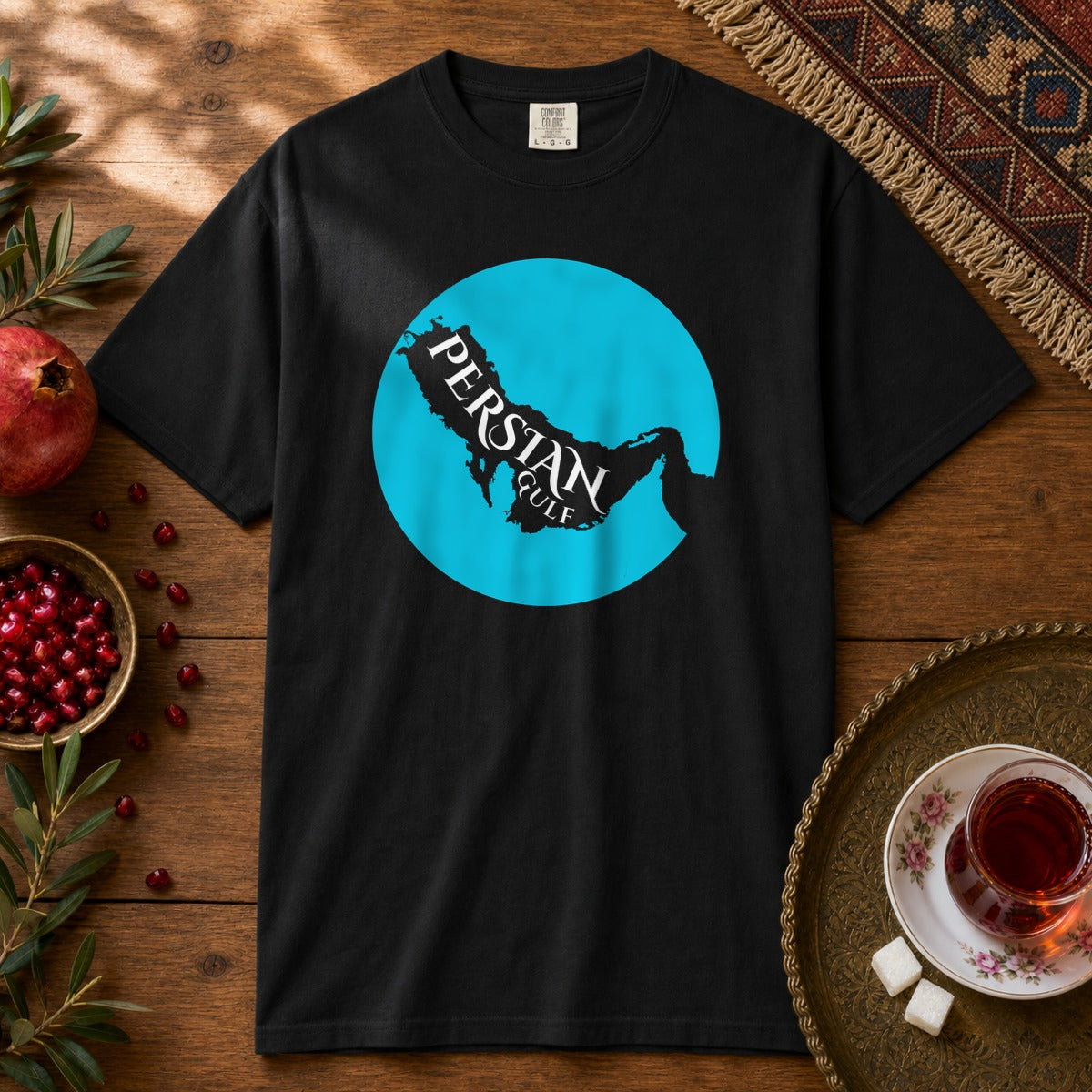 Persian Gulf Map Premium Tee - Black