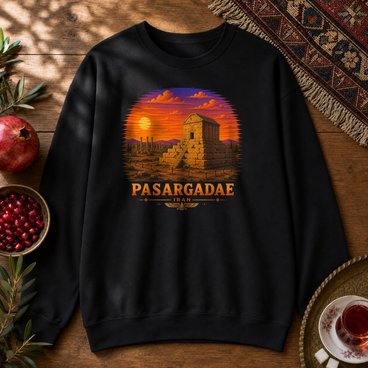 Pasargadae - Pixel Art Sweatshirt - Black