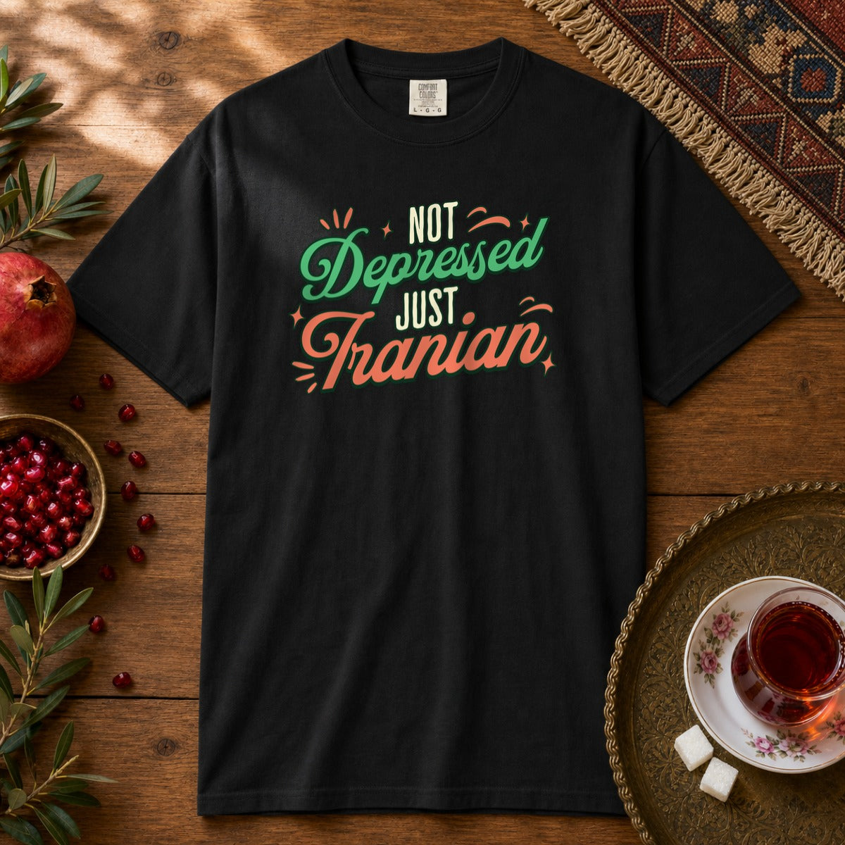 Not Depressed. Just Iranian. Premium Tee - Black