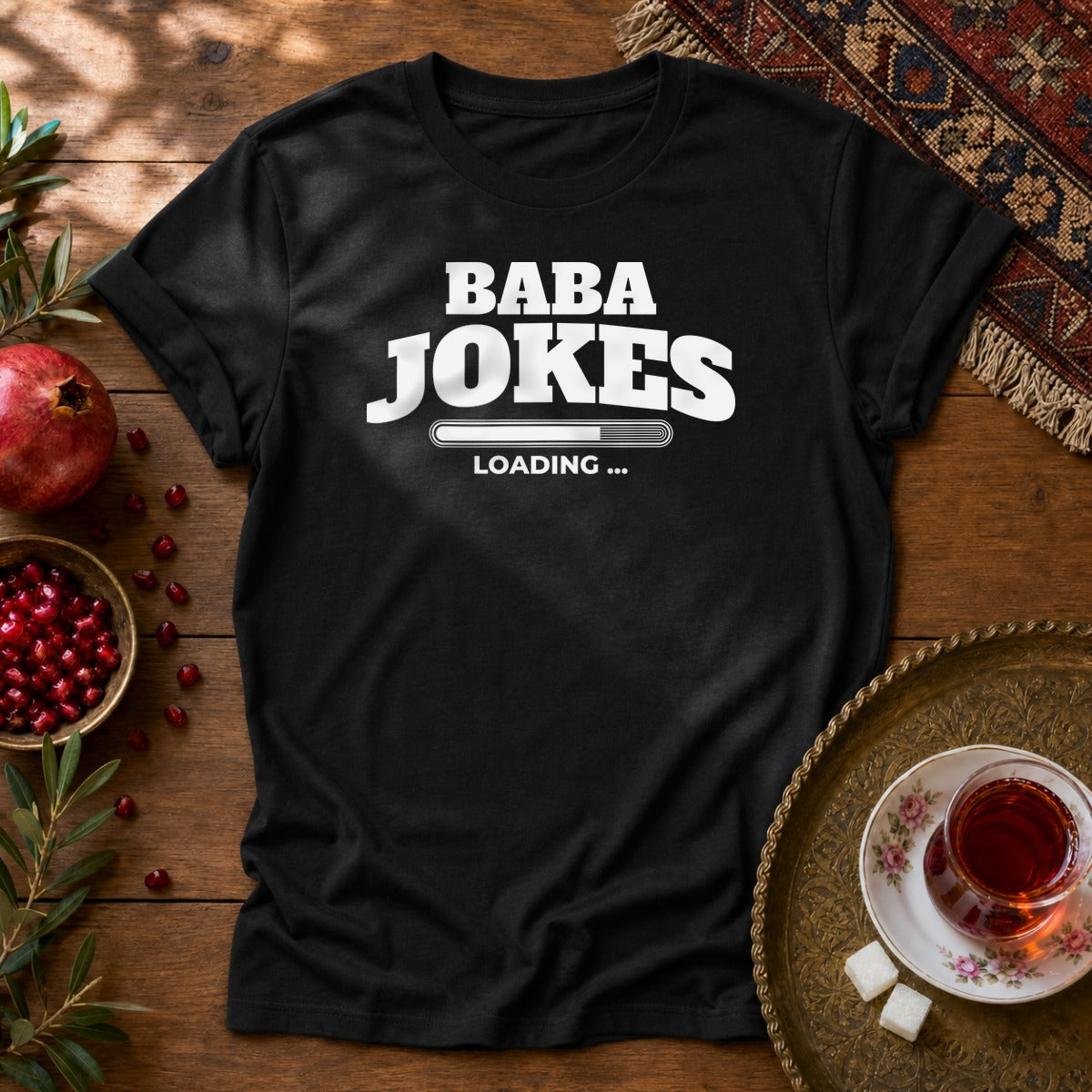 Baba Jokes Loading Unisex T-Shirt - Black