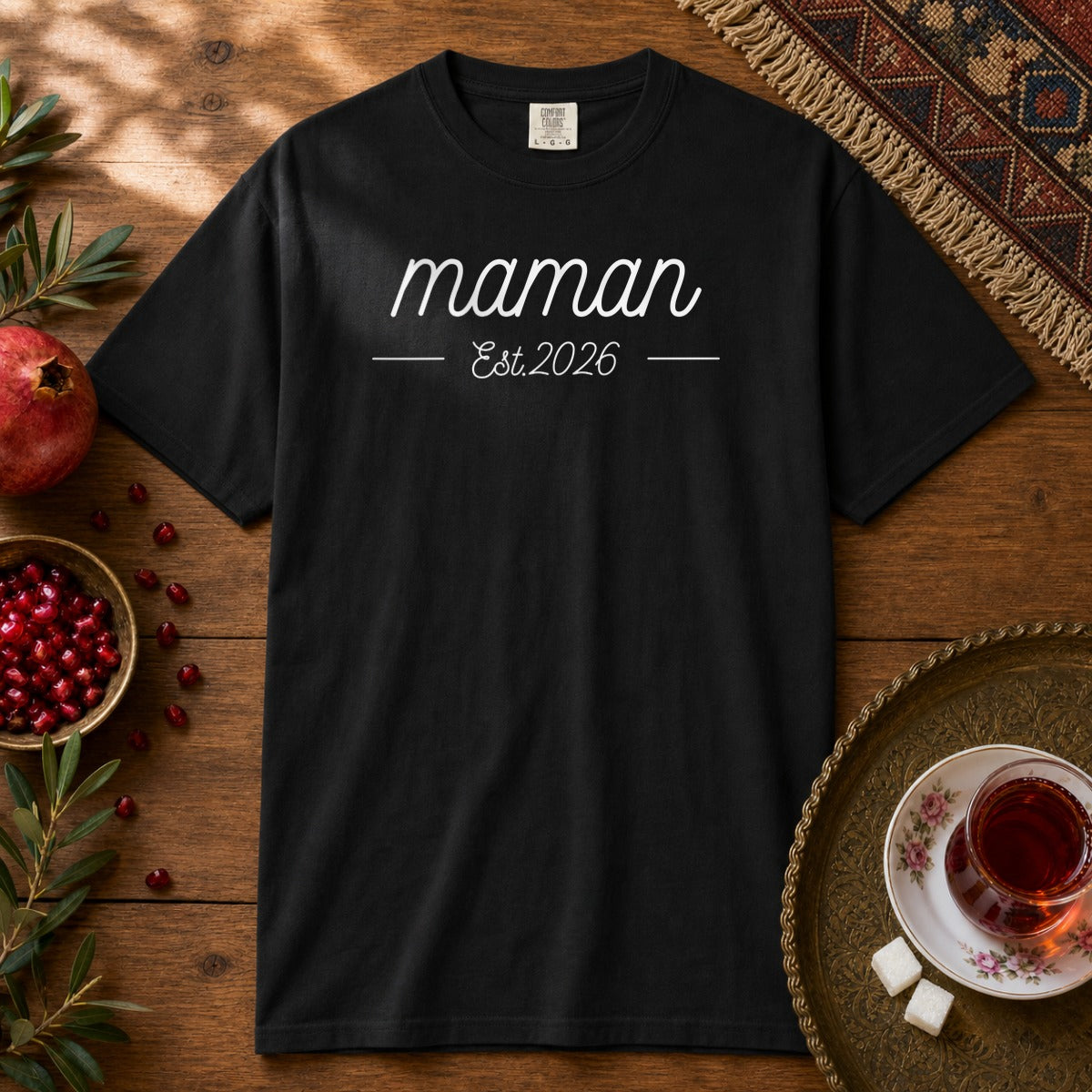 Maman, Est 2026 Premium Tee - Black