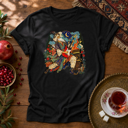 Khayyam on Guitar Unisex T-Shirt - Black