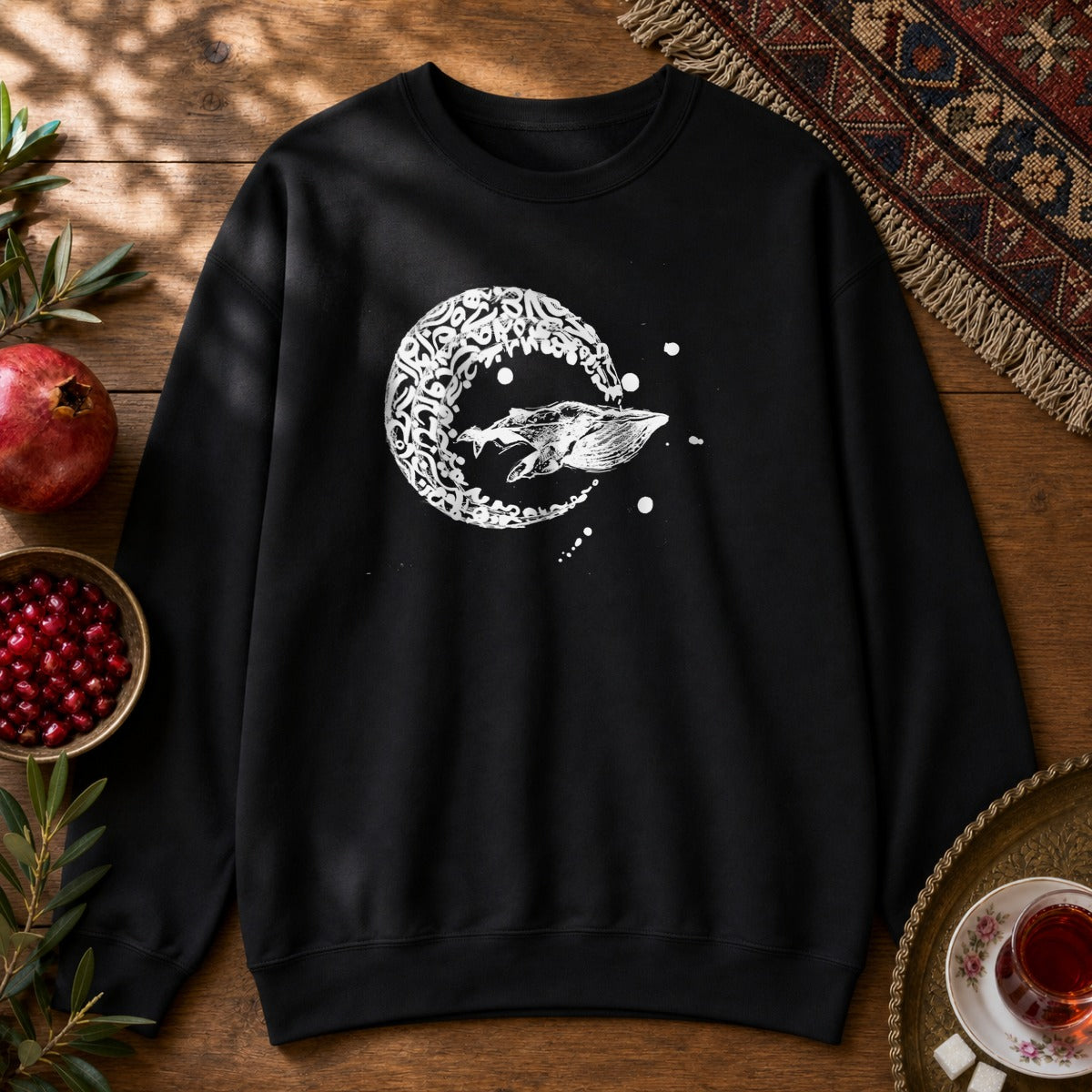 Whale Journey Sweatshirt - Black