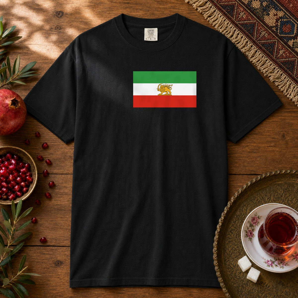 Shir-o-Khorshid (Lion & Sun) Premium Tee - Black