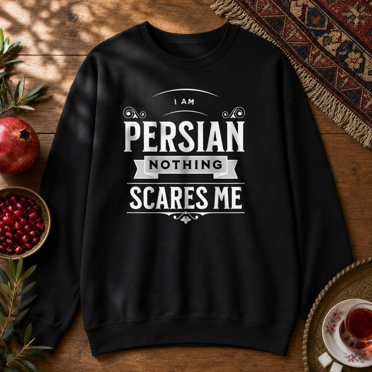 I am Persian, Nothing Scares Me Sweatshirt - Black
