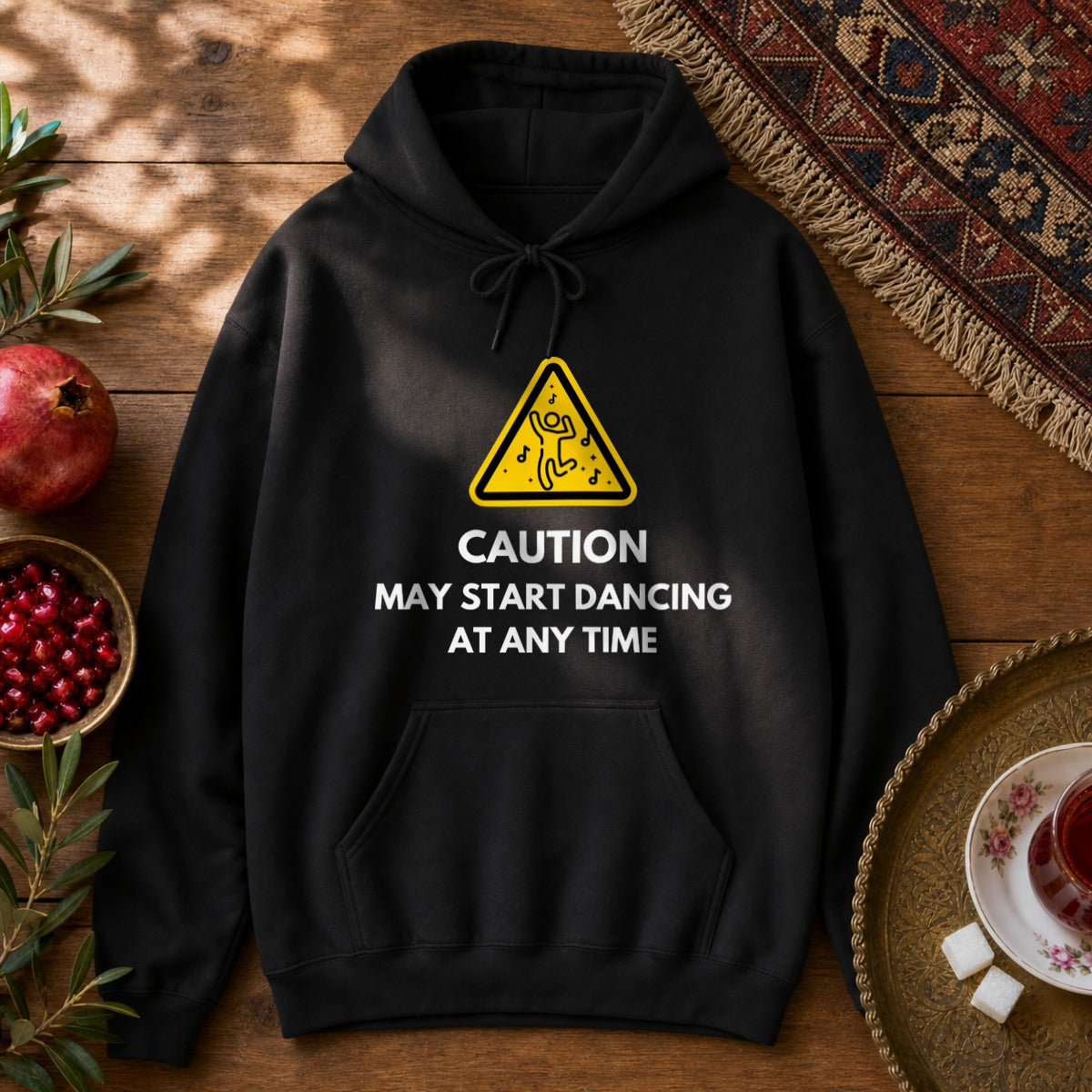 Dance Caution Sign Hoodie - Black