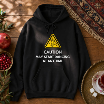 Dance Caution Sign Hoodie - Black