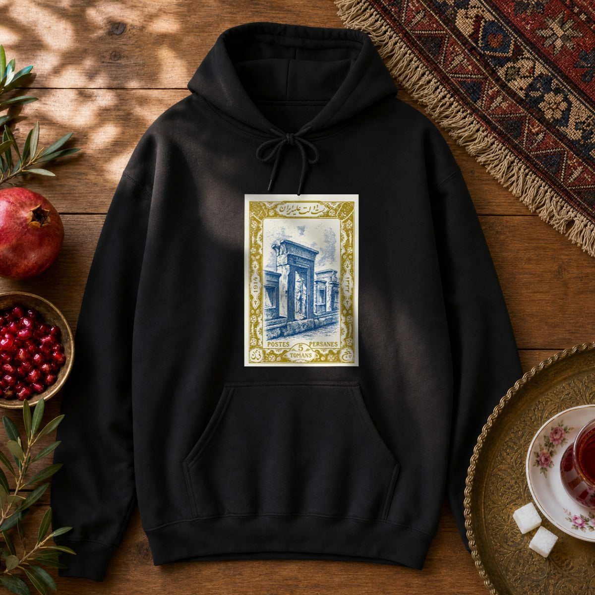 Persepolis Stamp Hoodie - Black