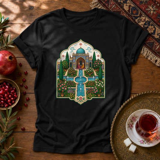 Persian Garden Miniature - Pixel Art Unisex T-Shirt - Black