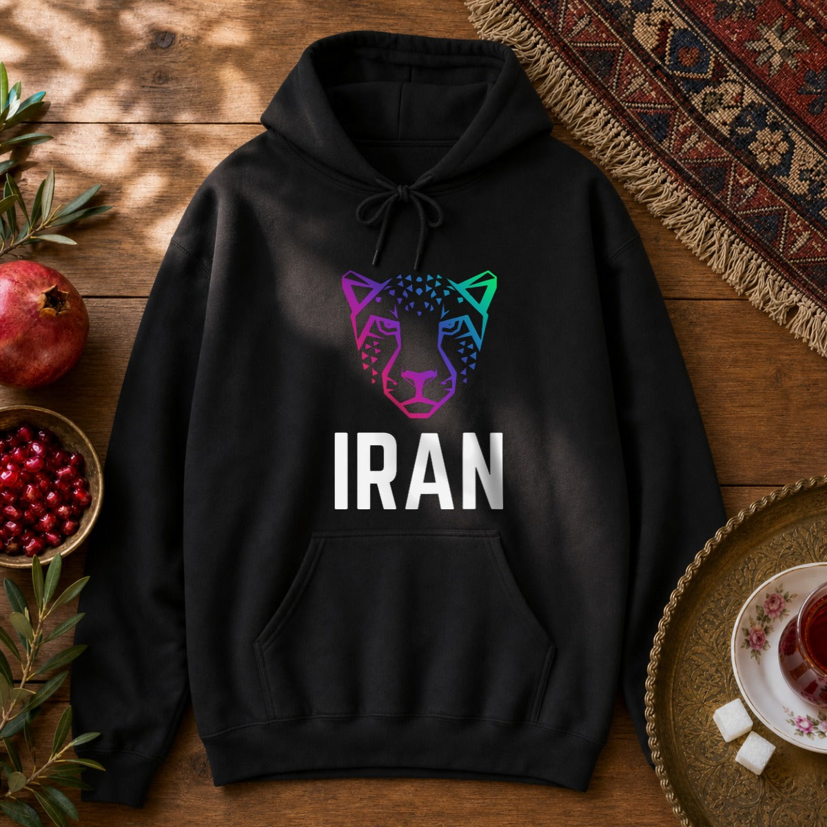 Persian Cheetah Hoodie - Black
