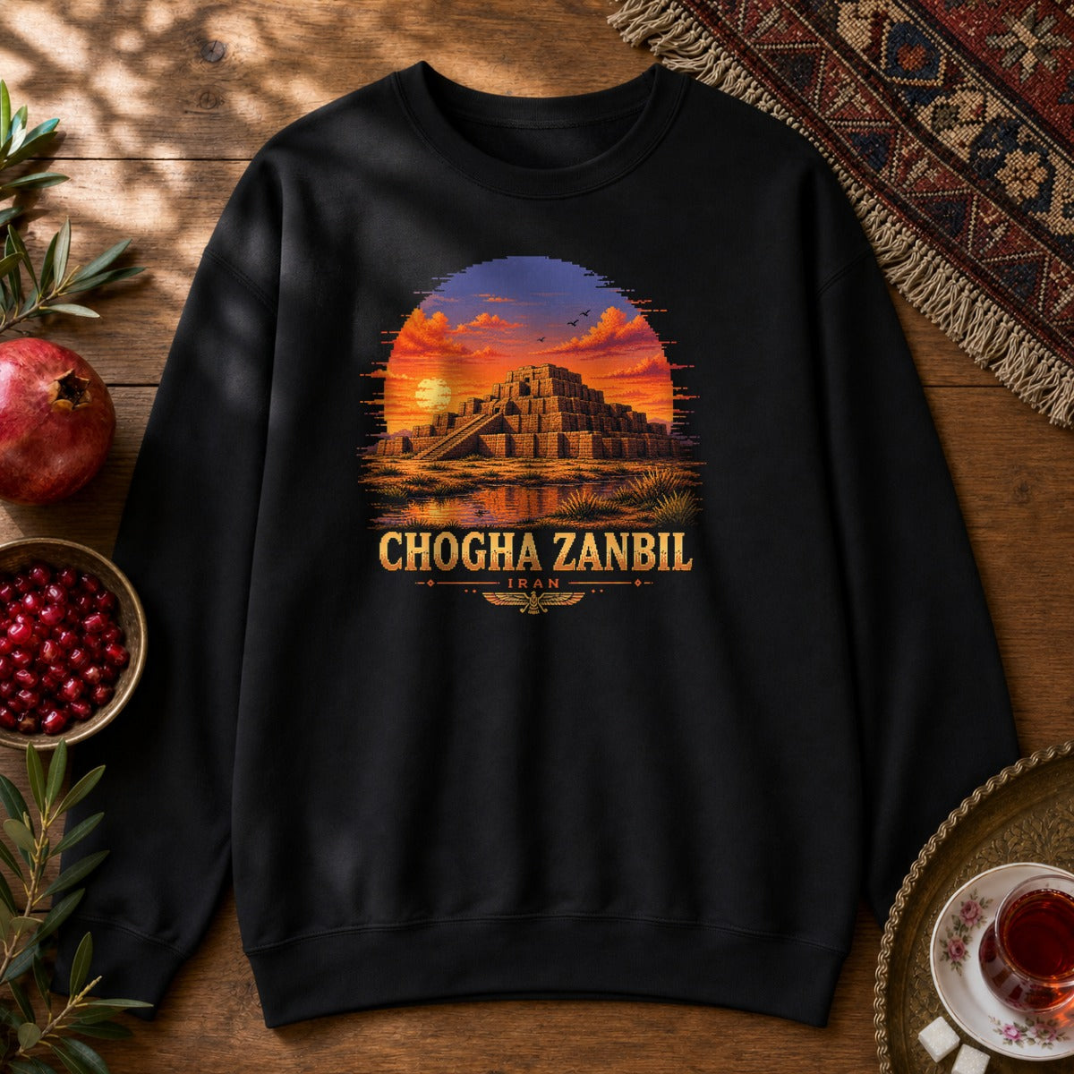 Chogha Zanbil - Pixel Art Sweatshirt - Black