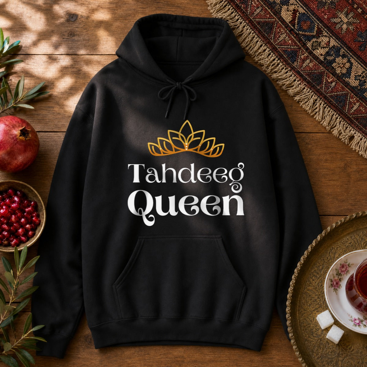 Tahdeeg Queen Hoodie - Black