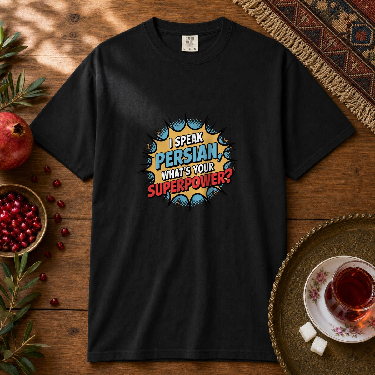 Persian Superpower Premium Tee - Black