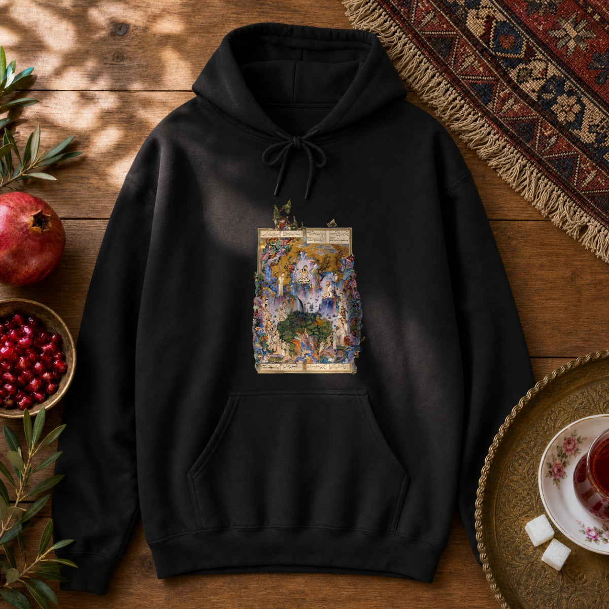 Court of Keyumars - Shahnameh Hoodie - Black