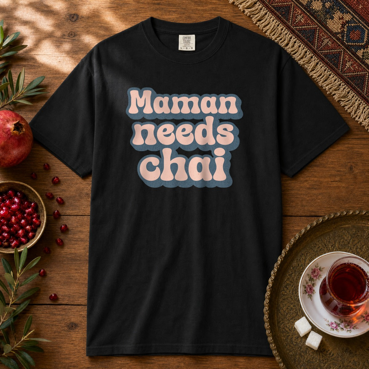 Maman Needs Chai Premium Tee - Black