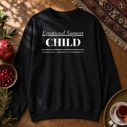 Emotional Support Child Sweatshirt - Black