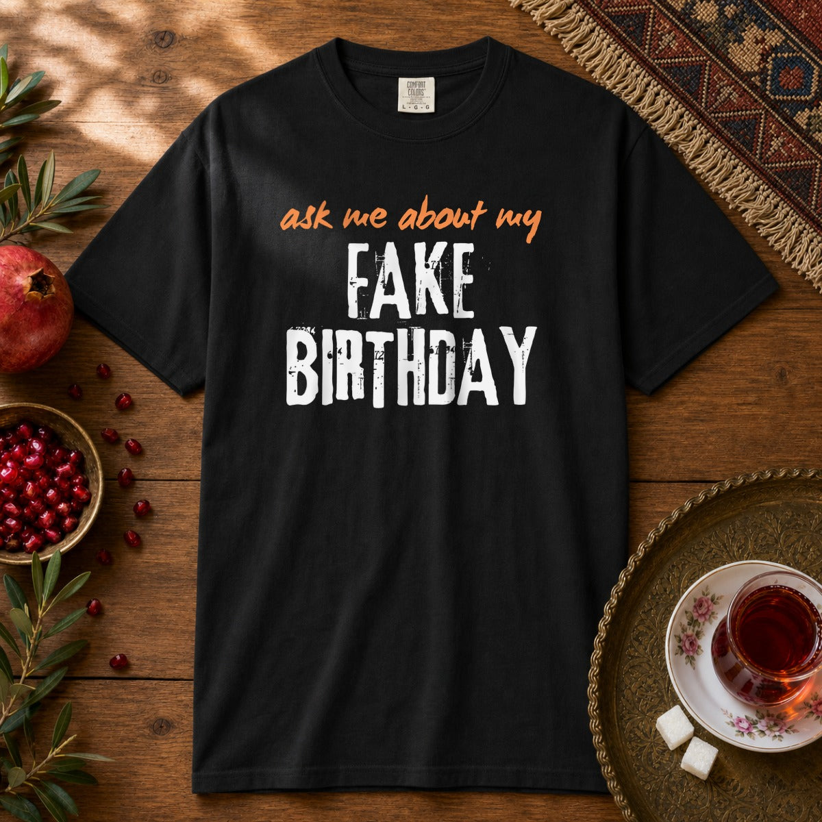Ask me about my Fake Birthday Premium Tee - Black