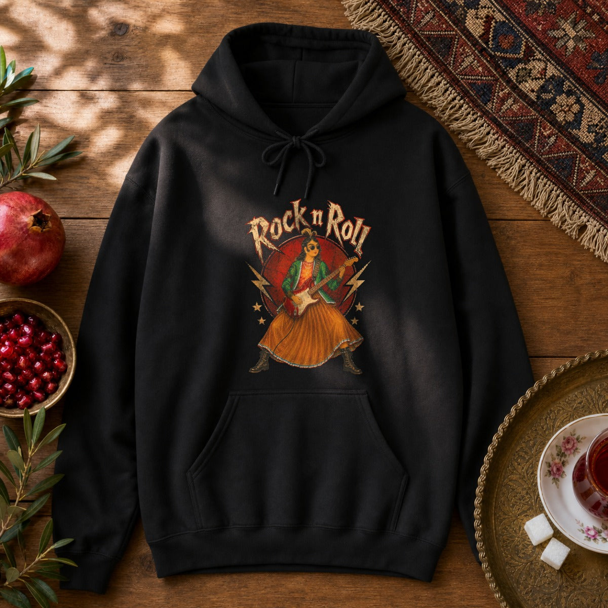 Rock n Roll Hoodie - Black