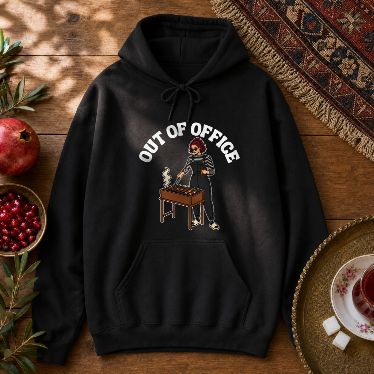Out of Office - Female Hoodie - Black