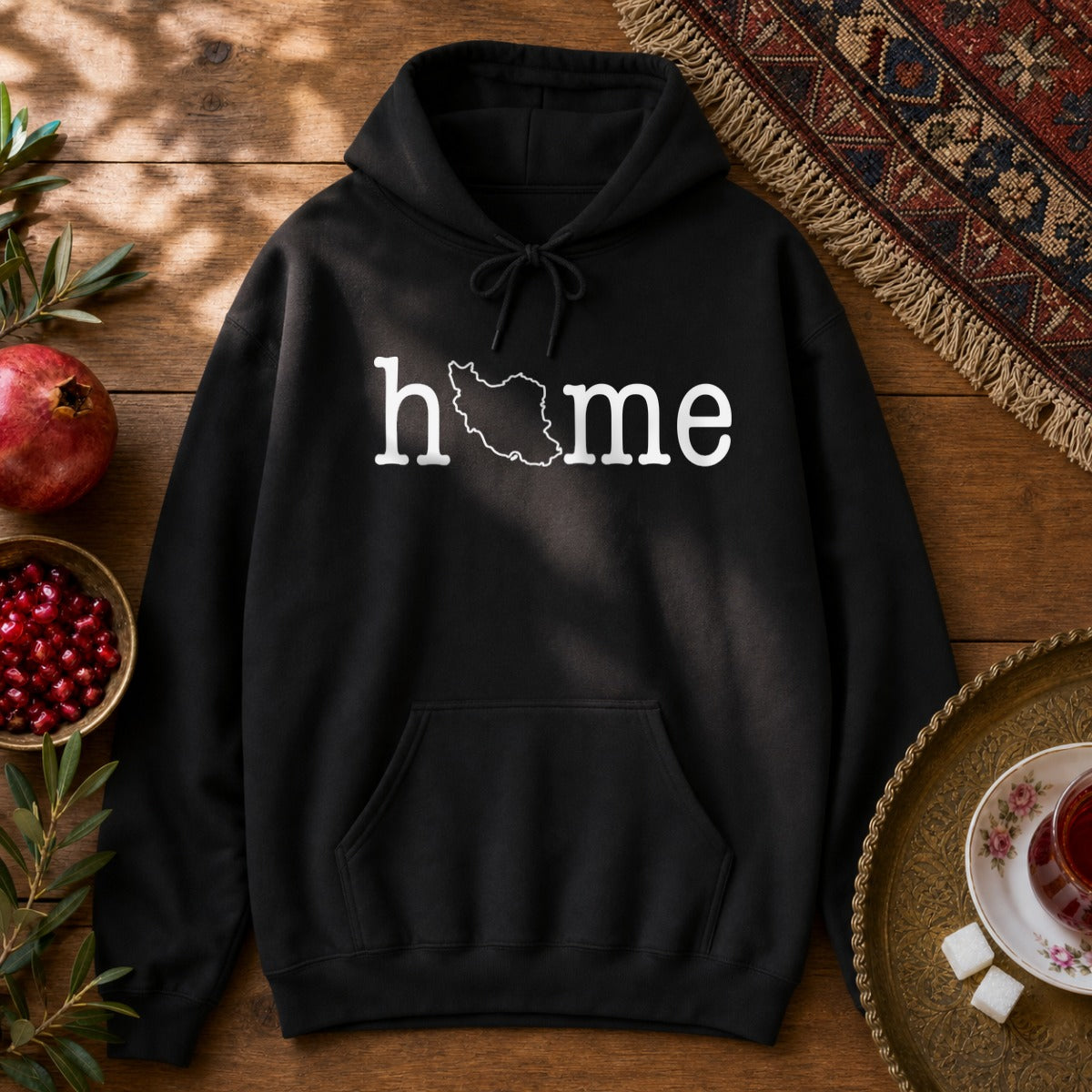 Iran Home Map Hoodie - Black
