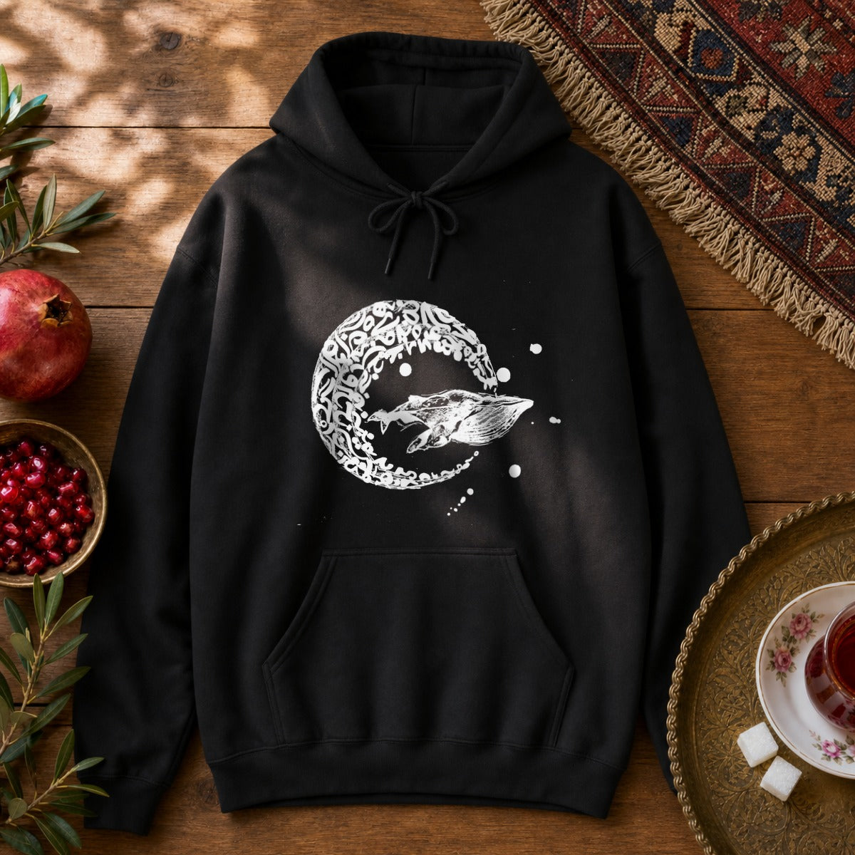 Whale Journey Hoodie - Black