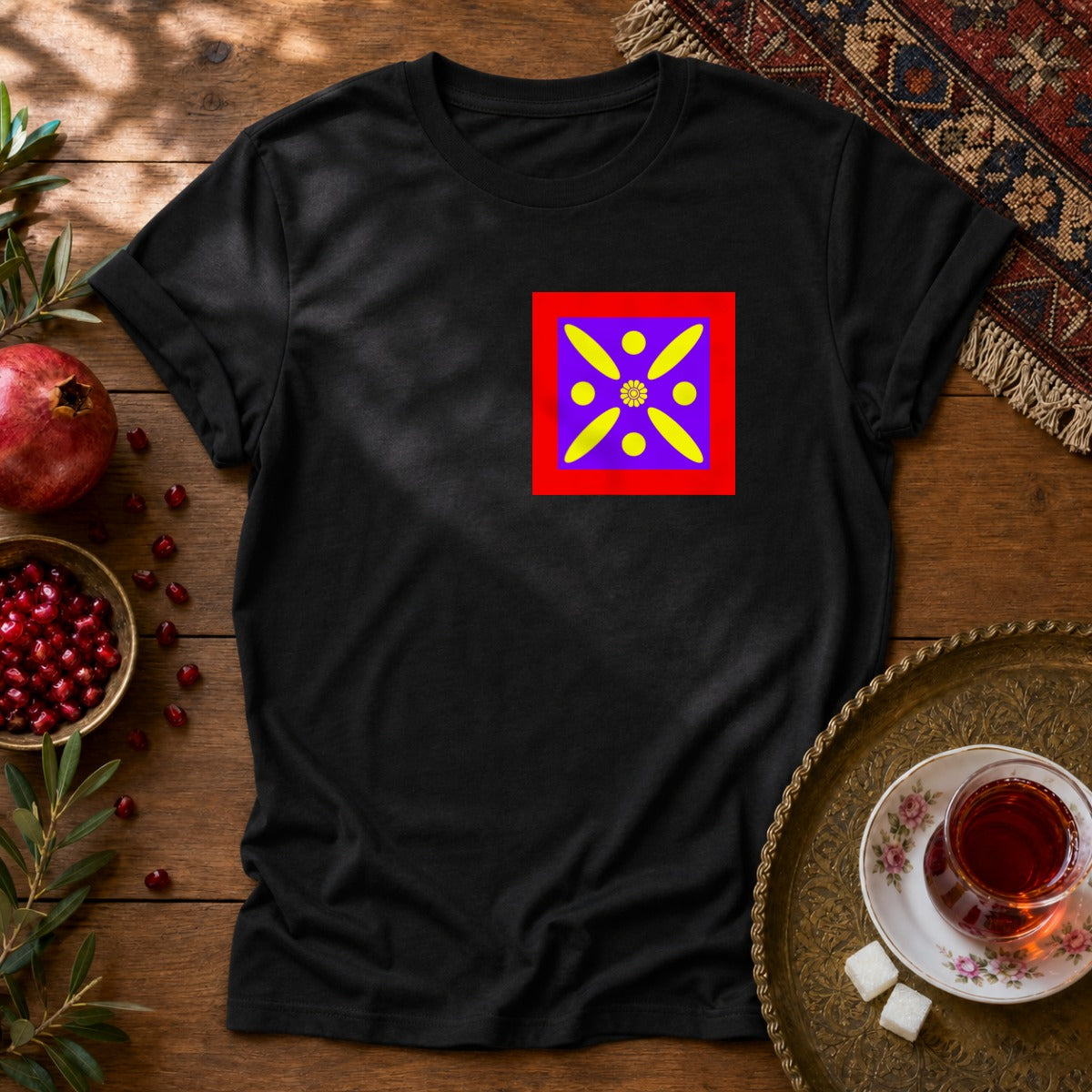 Derafshe Kaviani - Chest Print  Unisex T-Shirt - Black