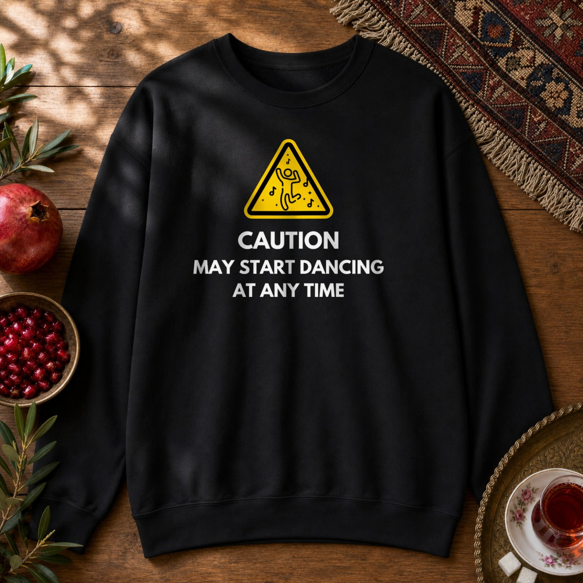 Dance Caution Sign Sweatshirt - Black