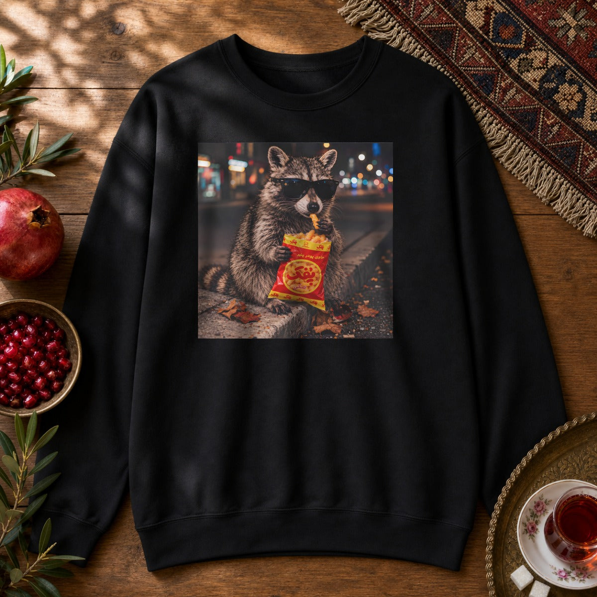 Pofak Raccoon Sweatshirt - Black