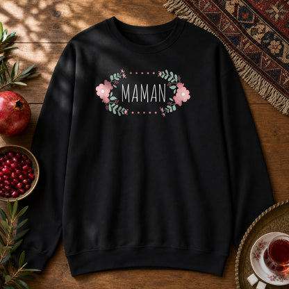 Floral Maman Sweatshirt - Black