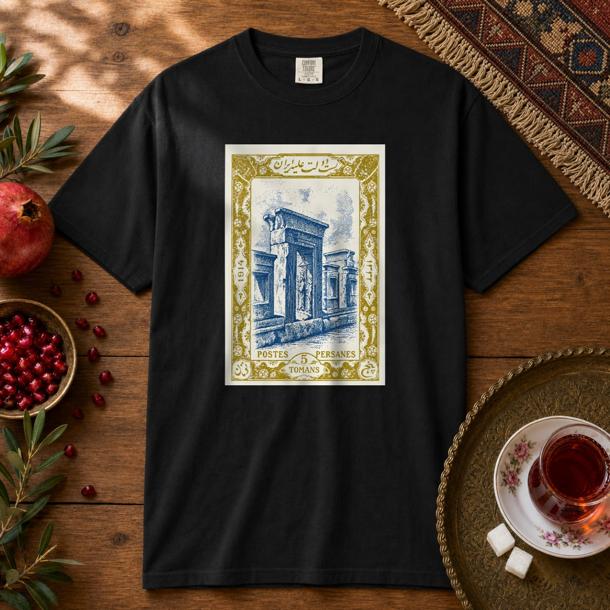 Persepolis Stamp Premium Tee - Black