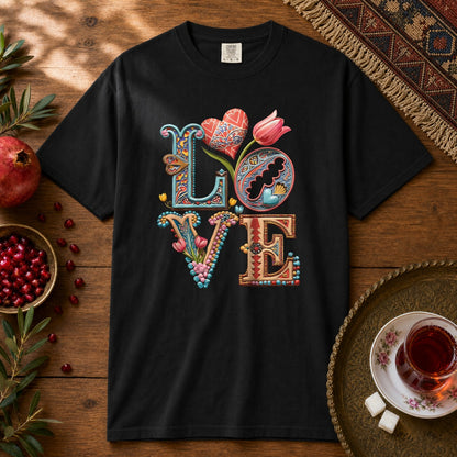 Persian Love Blossoms Premium Tee - Black
