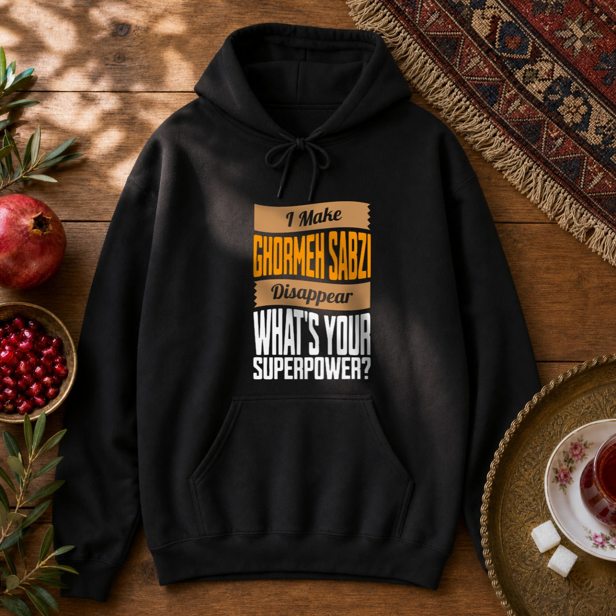 I make Ghormeh Sabzi disappear Hoodie - Black