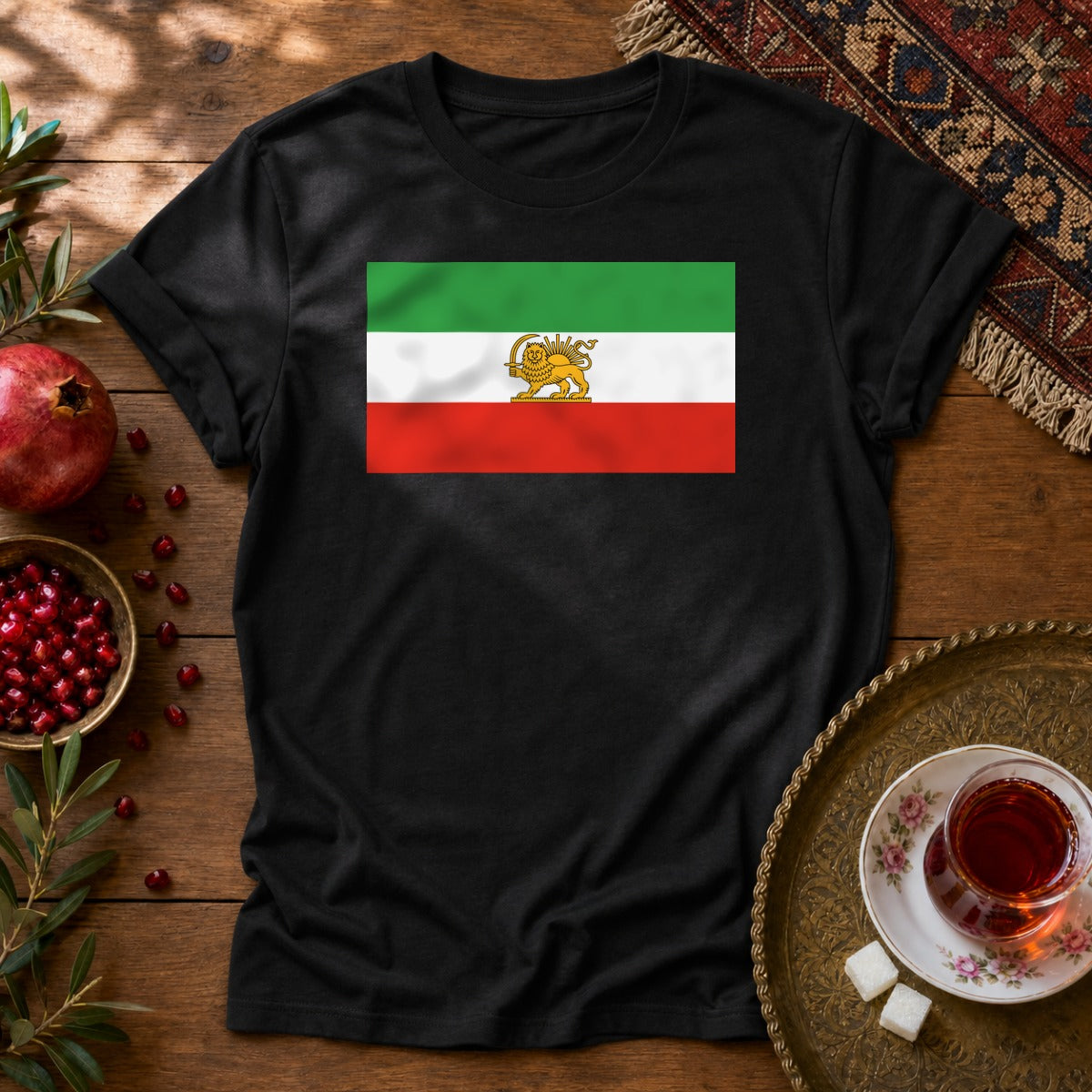 Shir-o-Khorshid (Lion & Sun) Unisex T-Shirt - Black