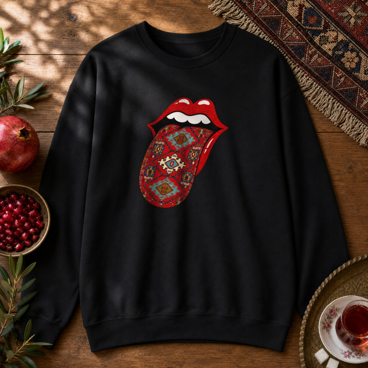 Hot Lips Sweatshirt - Black