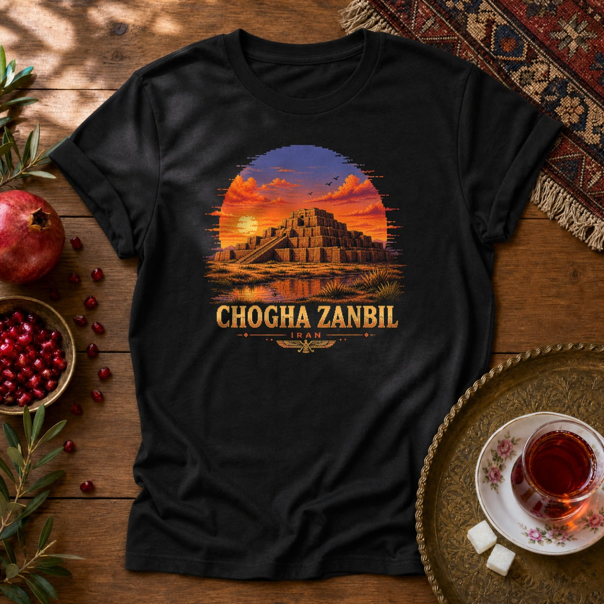 Chogha Zanbil - Pixel Art Unisex T-Shirt - Black