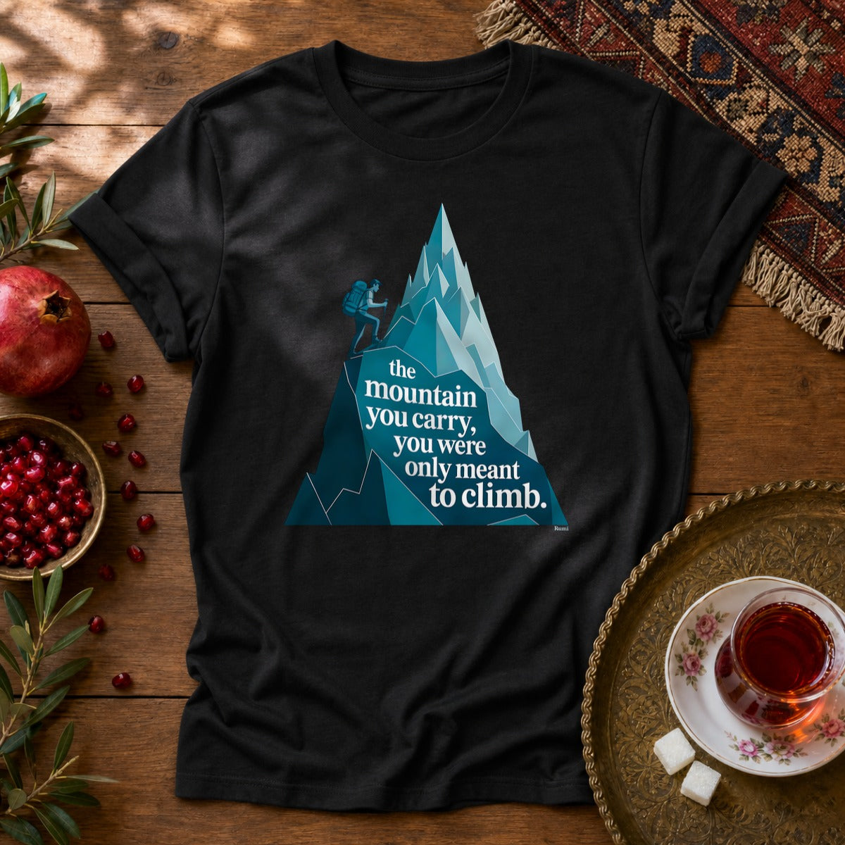 Rumi Mountain Unisex T-Shirt - Black