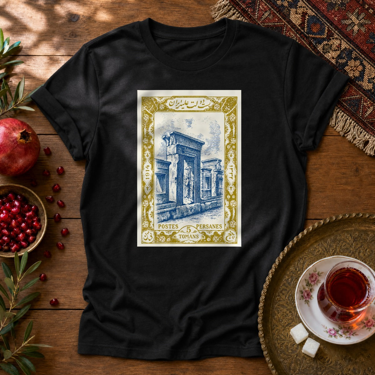 Persepolis Stamp Unisex T-Shirt - Black