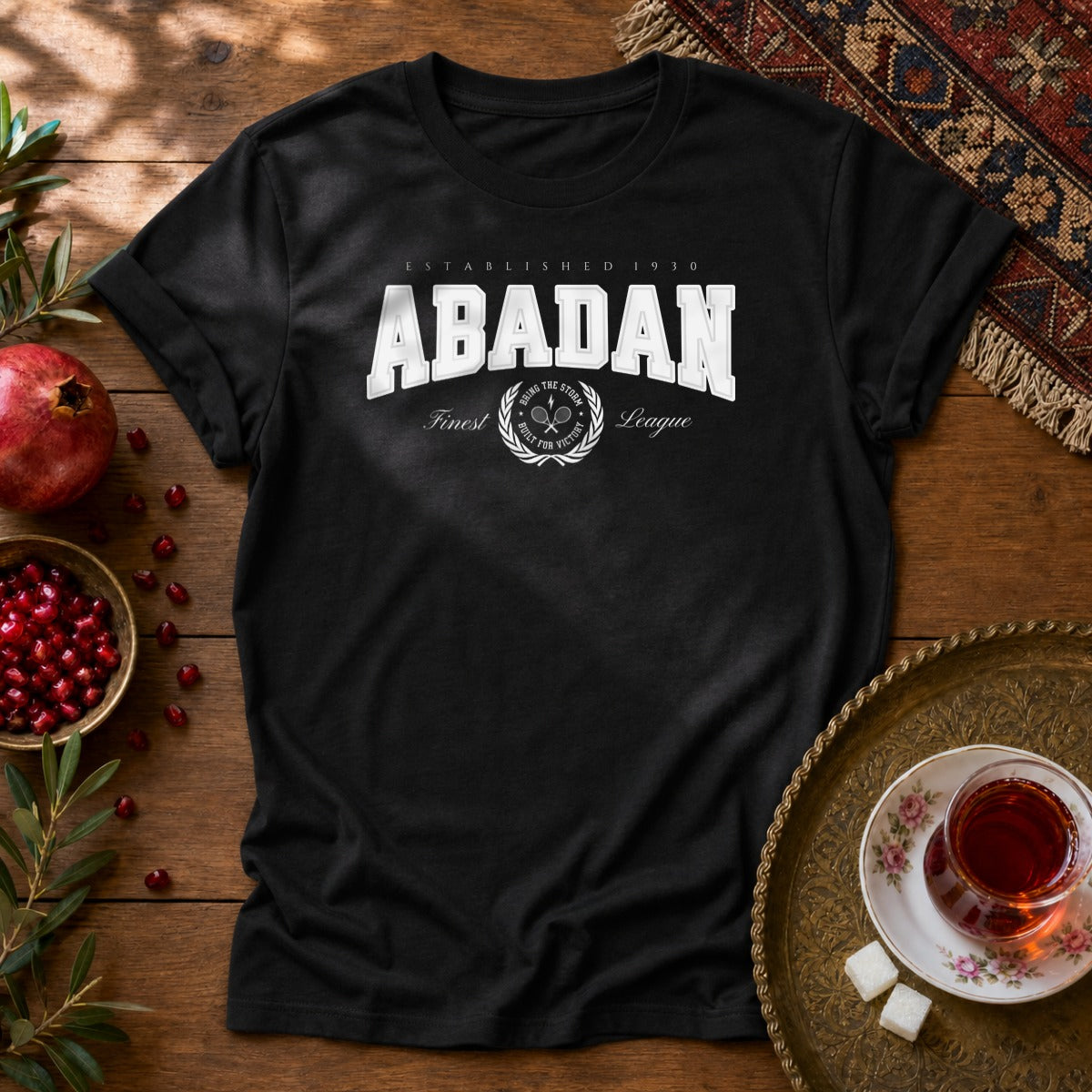 Abadan Tennis Club Unisex T-Shirt - Black