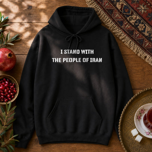 I Stand with the People of Iran - Stencil Hoodie - Black