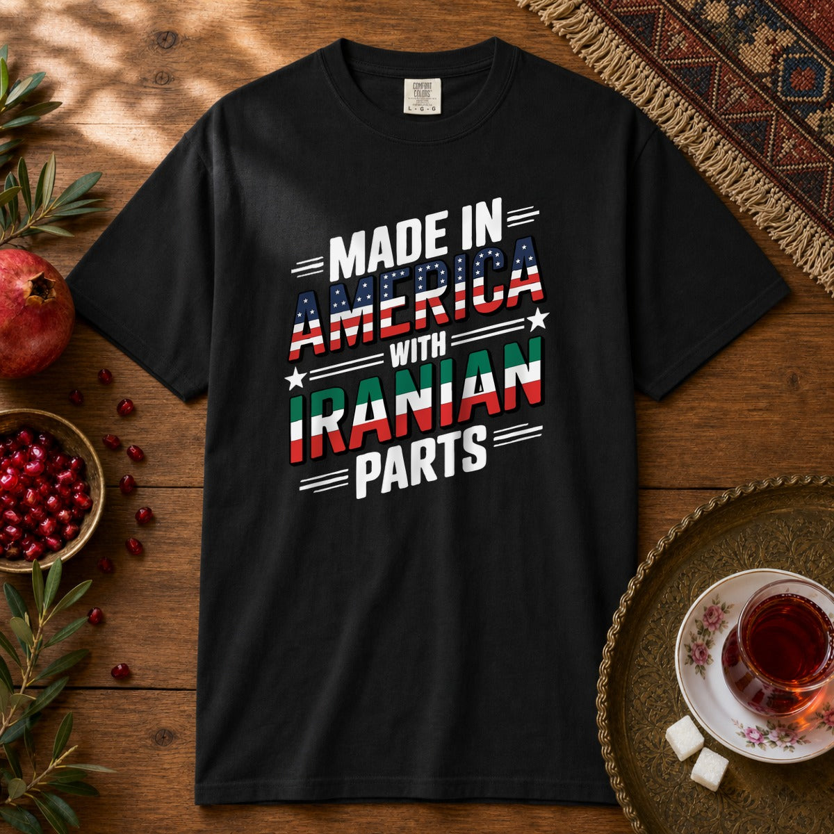Made in America, with Iranian Parts Premium Tee - Black